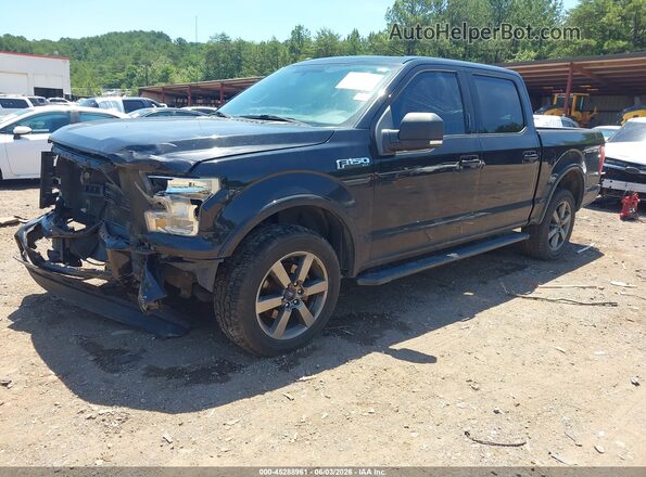1FTEW1EF4GFB25467 2016 FORD F150 Black Передня ліва чверть