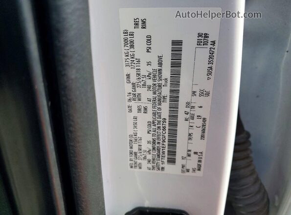 1FTEW1EF9GFC66759 2016 FORD F150 White Vista del compartimento del motor