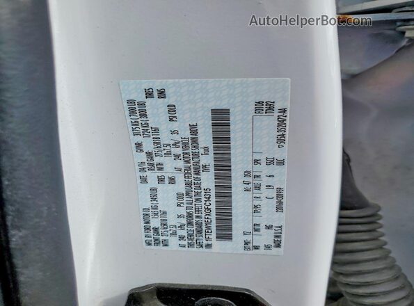 1FTEW1EFXGFC14315 2016 FORD F150 Белый Вид подкапотного пространства