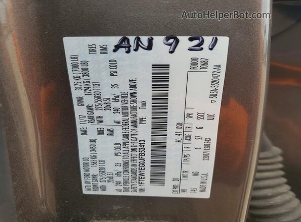 1FTEW1EG0JFB53413 2018 FORD F150 Brown Вид підкапотного простору