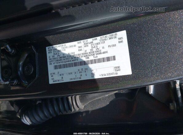 1FTEW1EG2HKE36073 2017 FORD F150 Gray Вид підкапотного простору