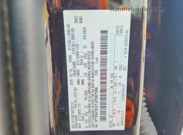 1FTEW1EG7JFD67556 2018 FORD F150 Purple Widok komory silnika