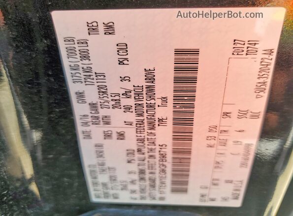 1FTEW1EG9GFB98715 2016 FORD F150 Black Շարժիչի բաժամունքի տեսք