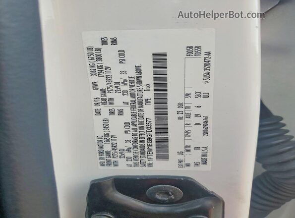 1FTEW1EG9GFD33577 2016 FORD F150 White Вид підкапотного простору