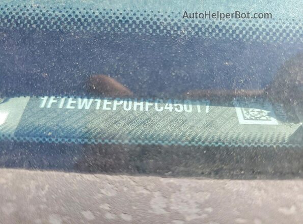 1FTEW1EP0HFC45017 2017 FORD F150 Silver VIN კოდის სტიკერის ხედი