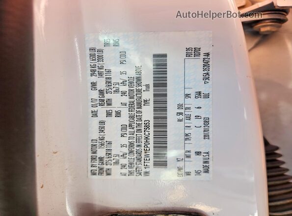 1FTEW1EP0HKC75853 2017 FORD F150 White Շարժիչի բաժամունքի տեսք