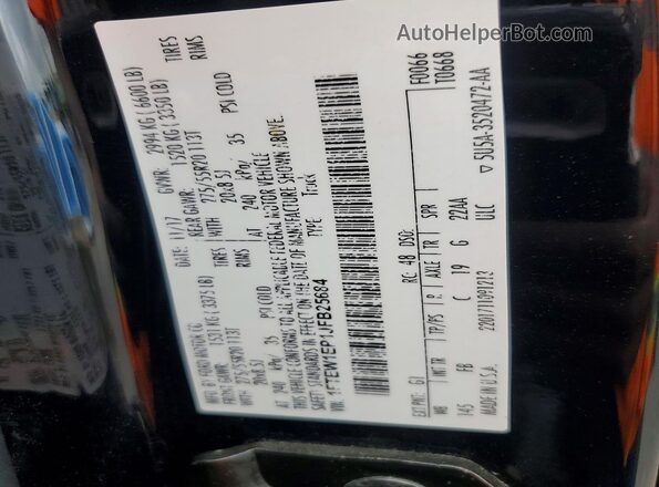 1FTEW1EP1JFB25684 2018 FORD F150 Black Շարժիչի բաժամունքի տեսք