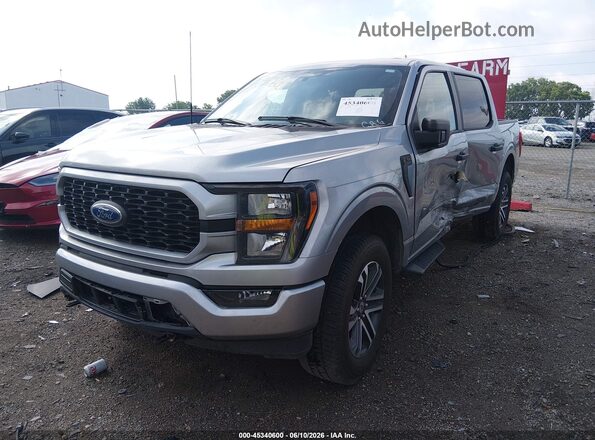 1FTEW1EP2PKE63644 2023 FORD F150 Silver წინა მარცხენა ხედი სამი მეოთხედიდან