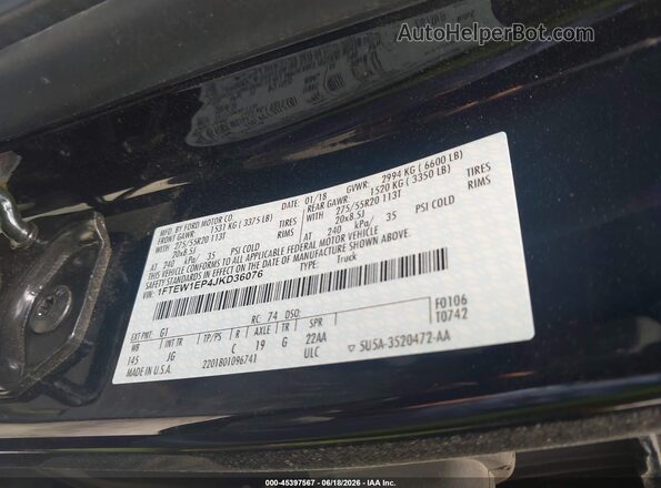 1FTEW1EP4JKD36076 2018 FORD F150 Gray Widok komory silnika