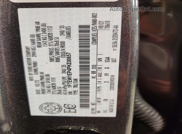 1FTEW1EP4PKE00657 2023 FORD F150 Gray Շարժիչի բաժամունքի տեսք