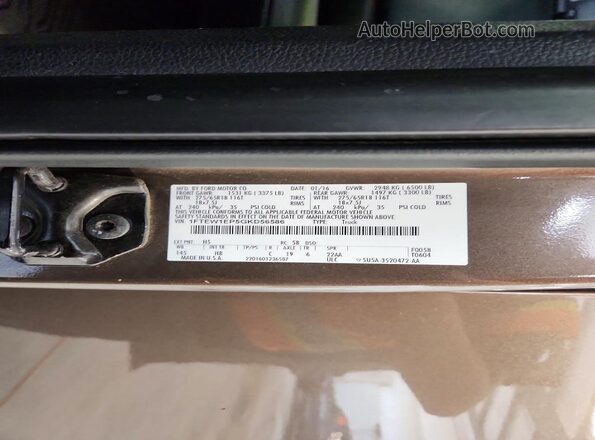 1FTEW1EP5GKD56586 2016 FORD F150 Brown 