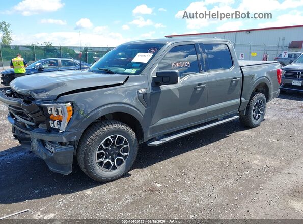1FTEW1EP5MFC23587 2021 FORD F150 Серый Передняя левая четверть