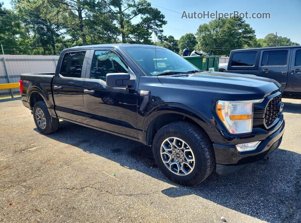 1FTEW1EP5MKD40156 2021 FORD F150 Черный Передняя правая четверть