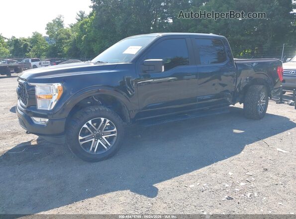 1FTEW1EP5NFA43849 2022 FORD F150 Black Առջևի ձախ երեք քառորդ տեսարան