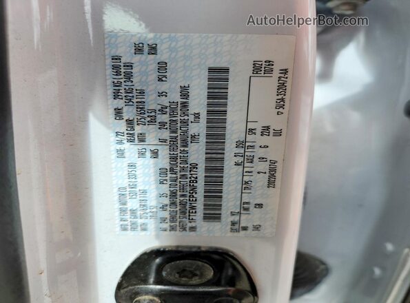 1FTEW1EP5NFB21790 2022 FORD F150 Белый Вид подкапотного пространства