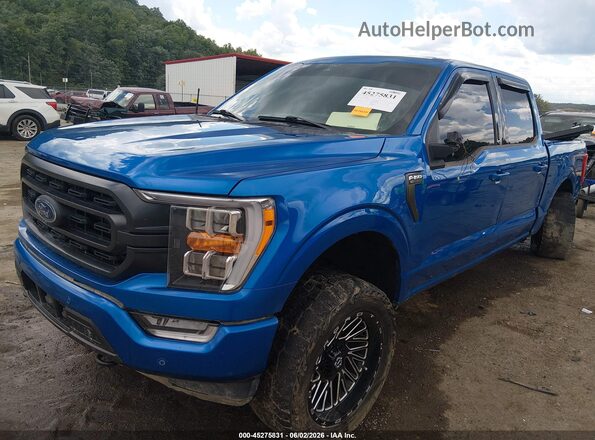 1FTEW1EP6MFB88039 2021 FORD F150 Blue Передня ліва чверть