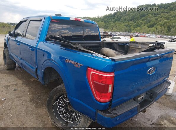 1FTEW1EP6MFB88039 2021 FORD F150 Blue Задня ліва чверть
