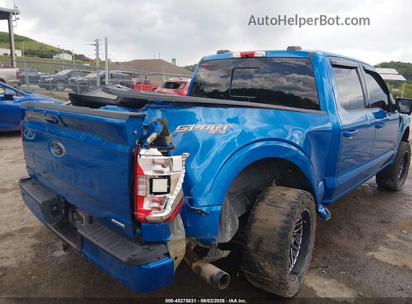 1FTEW1EP6MFB88039 2021 FORD F150 Blue Задня права чверть