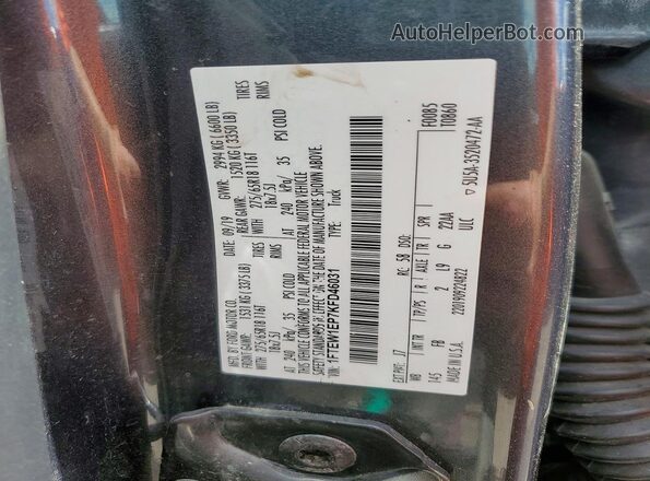 1FTEW1EP7KFD46031 2019 FORD F150 Gray VIN sticker view