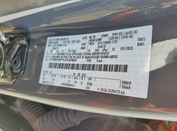 1FTEW1EP7LFC47825 2020 FORD F150 Gray Engine compartment view