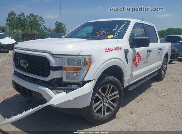 1FTEW1EP7MFA37047 2021 FORD F150 White Առջևի ձախ երեք քառորդ տեսարան
