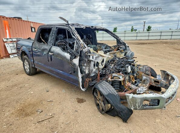 1FTEW1EP8JFD26661 2018 FORD F150 Blue Передня права чверть