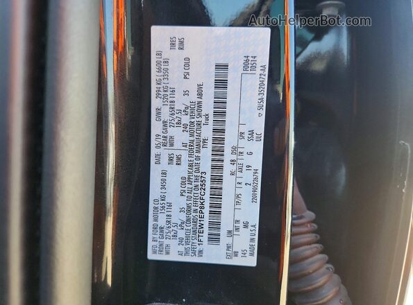 1FTEW1EP8KFC25573 2019 FORD F150 Black ძრავის განყოფილების ხედი