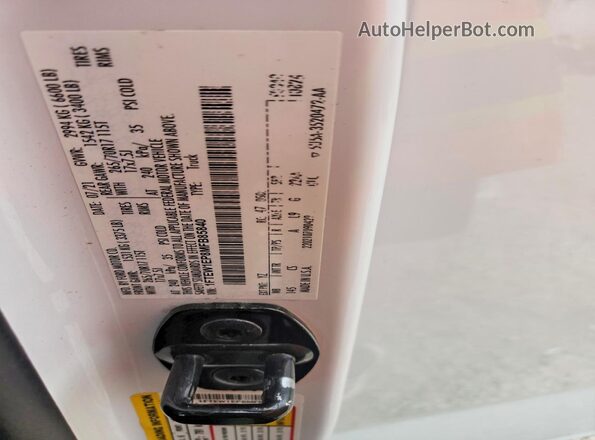 1FTEW1EP8MFB85840 2021 FORD F150 White Vista de la etiqueta del VIN
