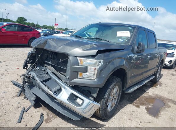 1FTEW1EP9GKD71852 2016 FORD F150 Gray Передня ліва чверть