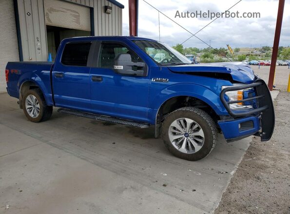 1FTEW1EP9JKC42940 2018 FORD F150 Blue Առջևի աջ