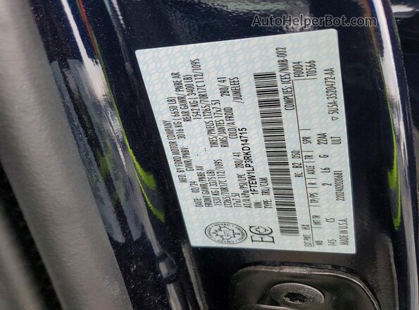 1FTEW1LP3RKD14715 2024 FORD F150 Black VIN კოდის სტიკერის ხედი