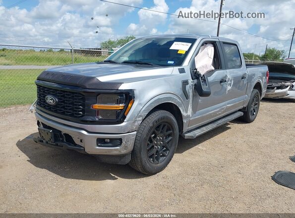 1FTEW2KP2RKF19160 2024 FORD F150 Silver Przód lewy