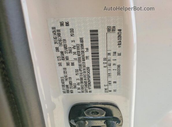 1FTEW2KP5SFC43250 2025 FORD F150 White Вид підкапотного простору