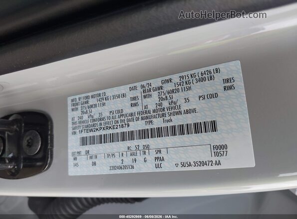 1FTEW2KPXRKE21879 2024 FORD F150 Серый Вид подкапотного пространства