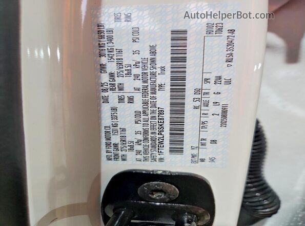 1FTEW2LP6SKE87897 2025 FORD F150 White Շարժիչի բաժամունքի տեսք
