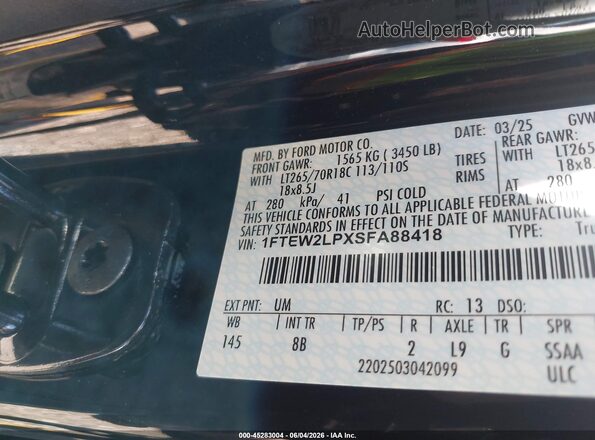 1FTEW2LPXSFA88418 2025 FORD F150 Black Вид підкапотного простору