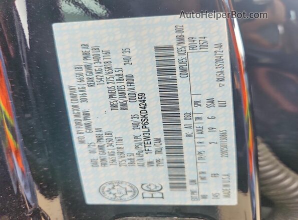 1FTEW3LP6SKD42459 2025 FORD F150 Black Շարժիչի բաժամունքի տեսք