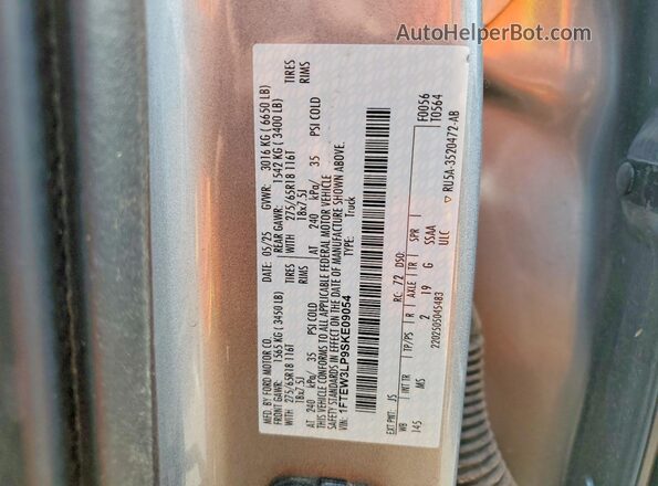 1FTEW3LP9SKE09054 2025 FORD F150 Silver VIN sticker view