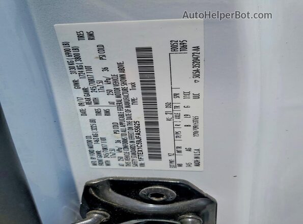1FTEX1C59JFA55625 2018 FORD F150 White Շարժիչի բաժամունքի տեսք