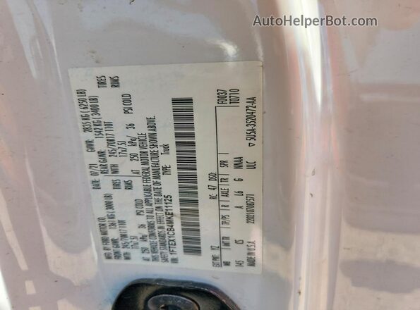 1FTEX1CB4MKE11125 2021 FORD F150 White Engine compartment view