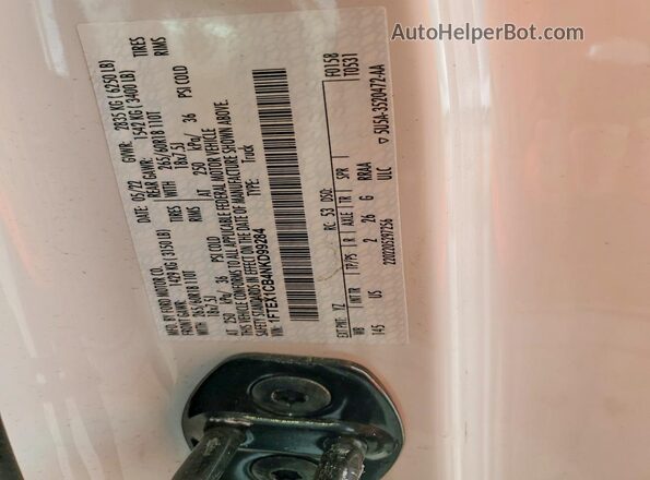 1FTEX1CB4NKD99284 2022 FORD F150 White 