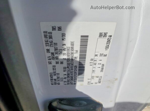 1FTEX1CF2GFC61029 2016 FORD F150 White Vista de la etiqueta del VIN
