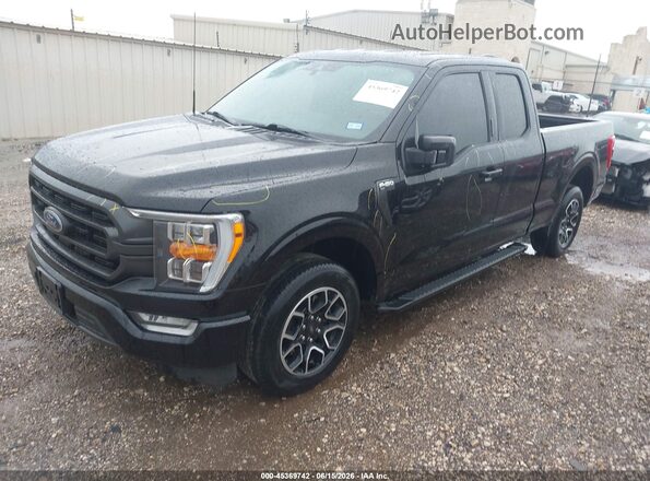 1FTEX1CP2NKD74430 2022 FORD F150 Черный Передняя левая четверть