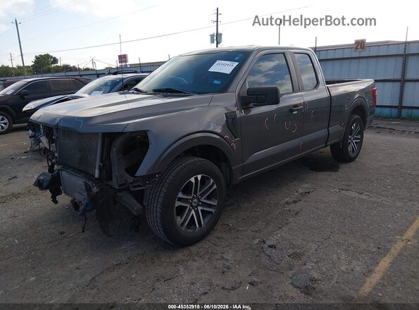 1FTEX1CP3PKE37571 2023 FORD F150 Gray წინა მარცხენა ხედი სამი მეოთხედიდან