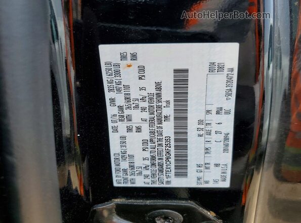 1FTEX1CP6GKF25353 2016 FORD F150 Черный Вид наклейки с VIN-кодом