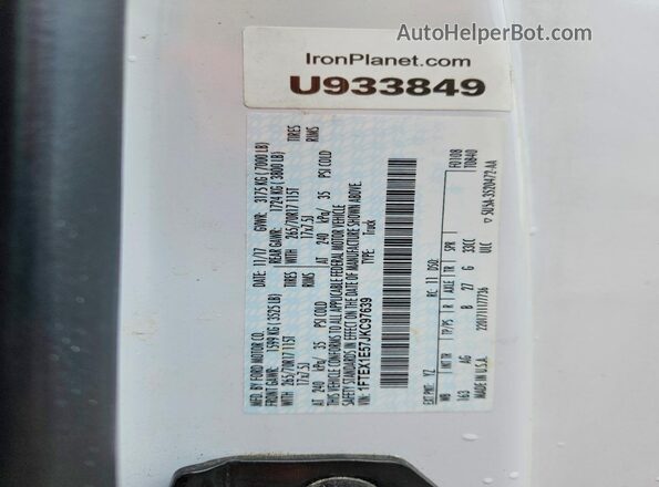 1FTEX1E57JKC97639 2018 FORD F150 White Engine compartment view