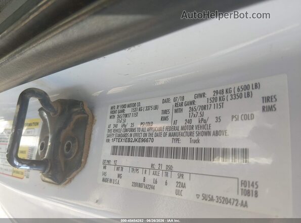 1FTEX1EB2JKE96670 2018 FORD F150 White ძრავის განყოფილების ხედი