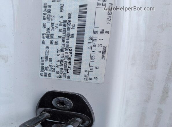 1FTEX1EB4MKE56921 2021 FORD F150 White 