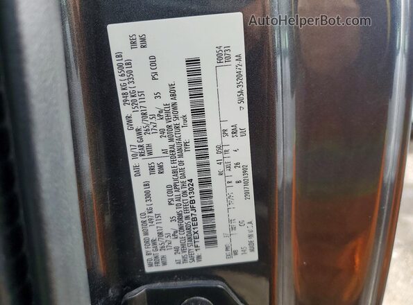 1FTEX1EB7JFB13024 2018 FORD F150 Gray Вид підкапотного простору