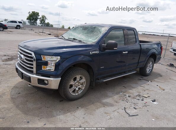 1FTEX1EP1GKF67796 2016 FORD F150 Blue Առջևի ձախ երեք քառորդ տեսարան